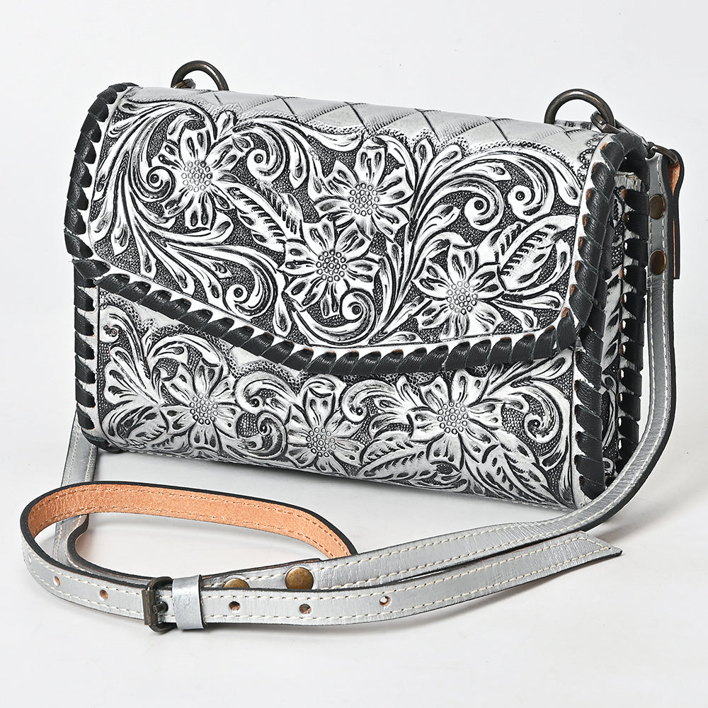 ADBG1133 American Darling Hand Tooled Floral Leather Wallet Bag Western Purse