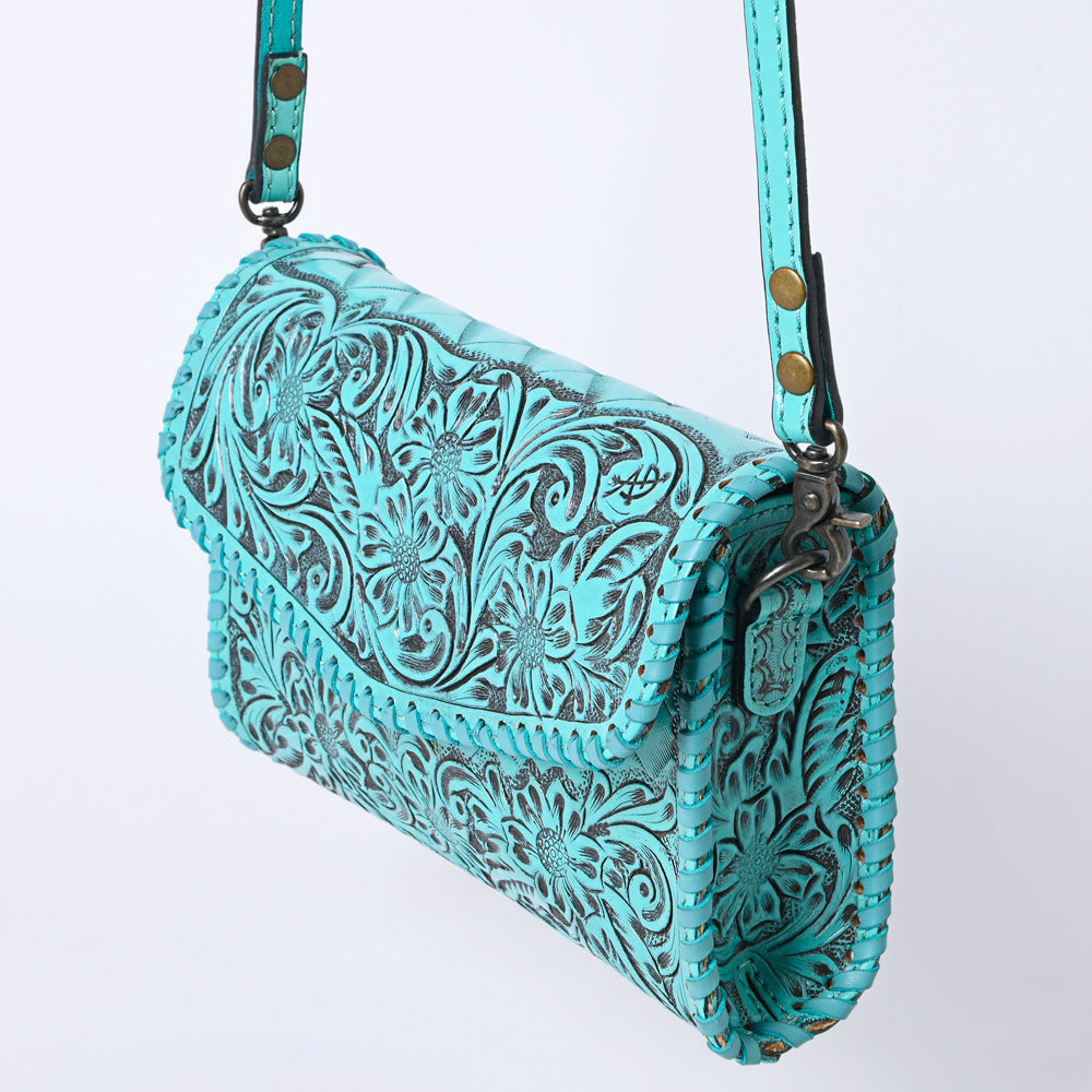 ADBG1133 American Darling Hand Tooled Floral Leather Wallet Bag Western Purse