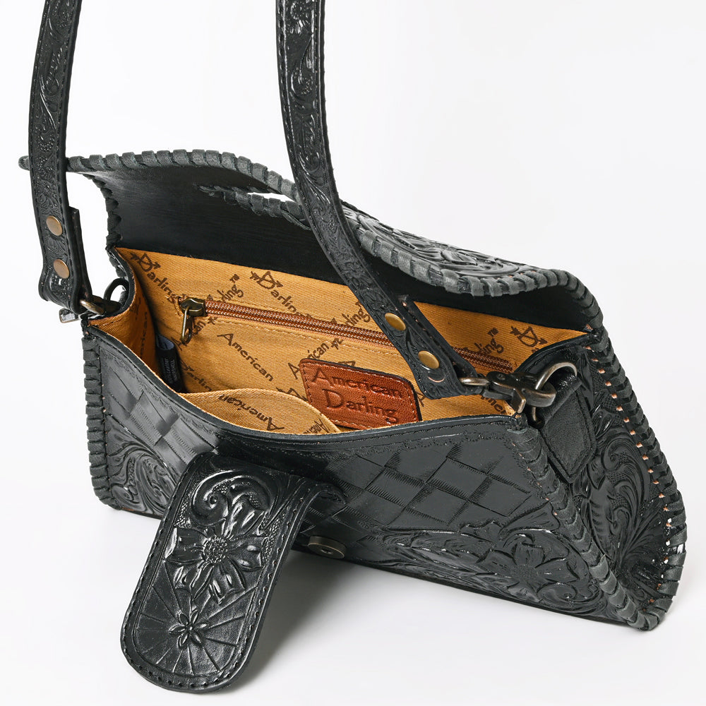 ADBG1134 American Darling Hand Tooled Floral Leather Wallet Bag Clutch & Crossbody Handbag