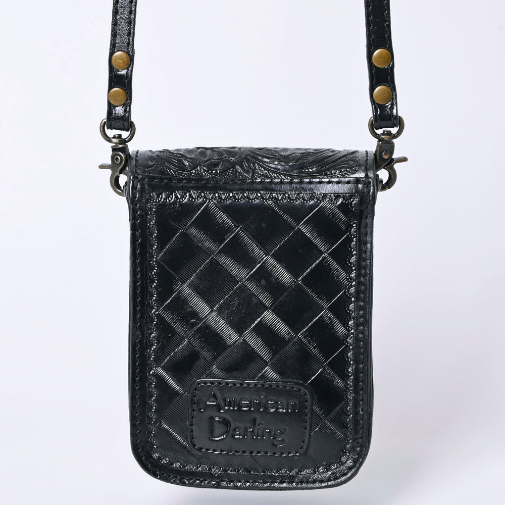 ADBG1135 American Darling Hand Tooled Floral Leather Cell Phone Bag Western Crossbody