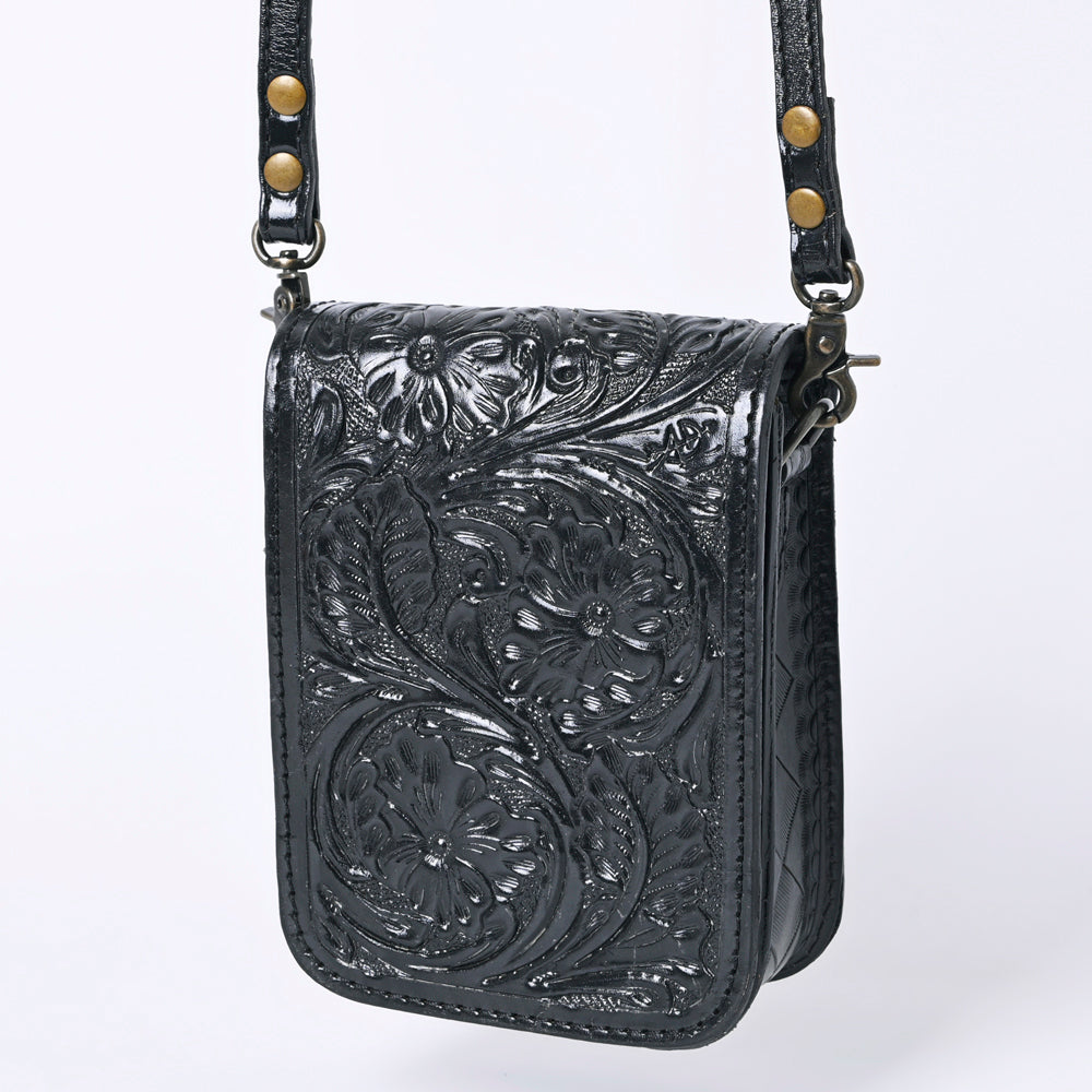 ADBG1135 American Darling Hand Tooled Floral Leather Cell Phone Bag Western Crossbody