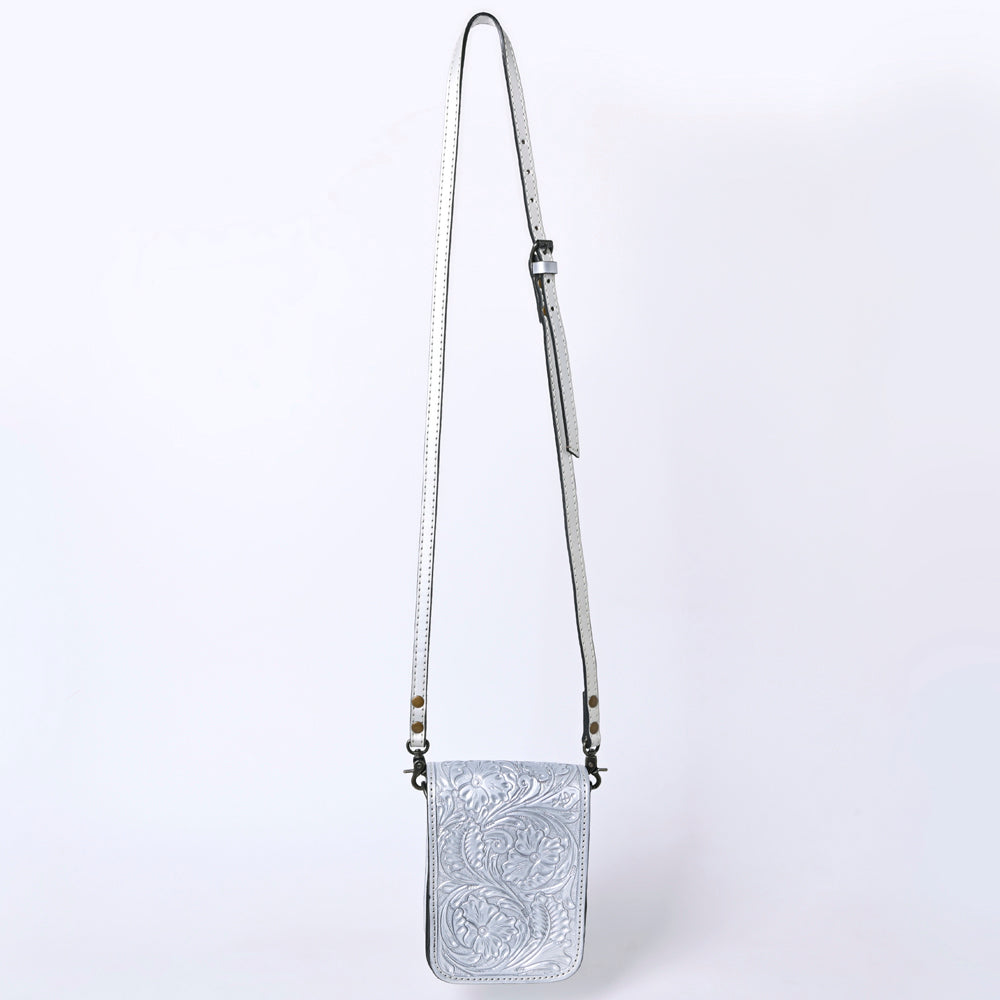 ADBG1135 American Darling Hand Tooled Floral Leather Cell Phone Bag Western Crossbody