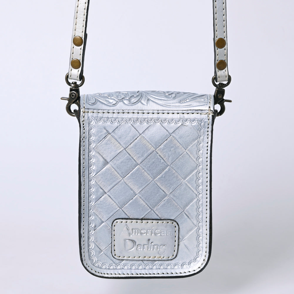 ADBG1135 American Darling Hand Tooled Floral Leather Cell Phone Bag Western Crossbody
