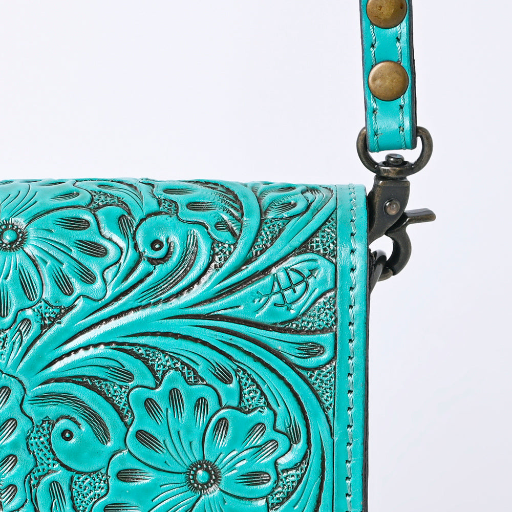 ADBG1135 American Darling Hand Tooled Floral Leather Cell Phone Bag Western Crossbody