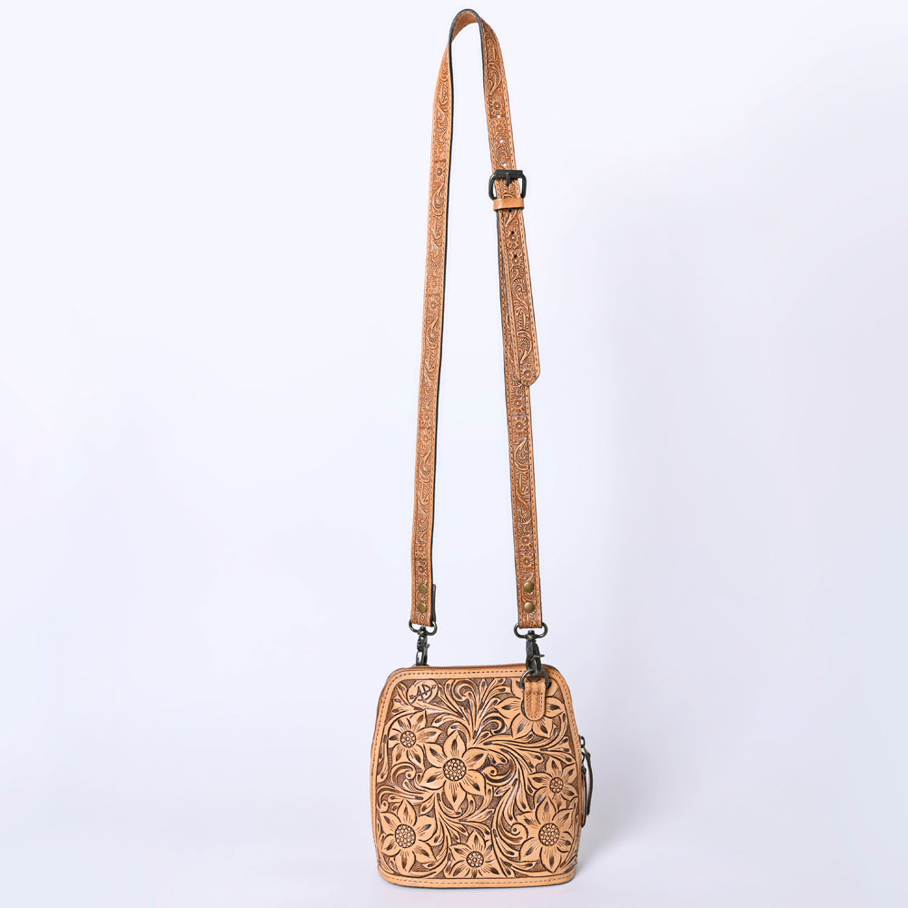 ADBG1136 American Darling Hand Tooled Floral Leather Crossbody Bag