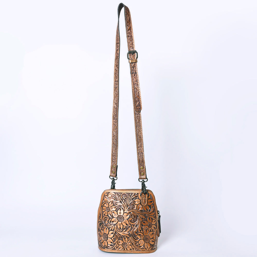 ADBG1136 American Darling Hand Tooled Floral Leather Crossbody Bag