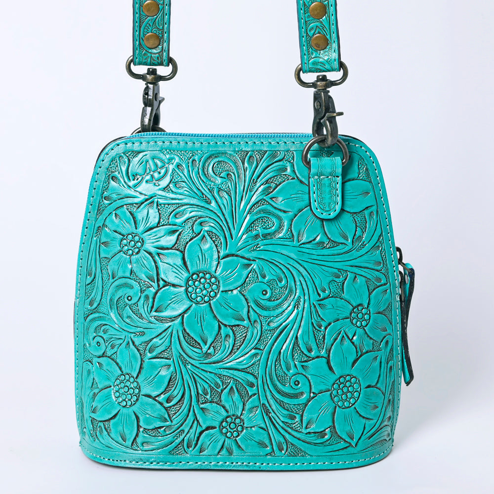 ADBG1136 American Darling Hand Tooled Floral Leather Crossbody Bag