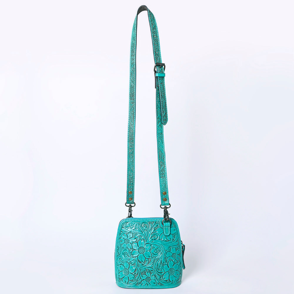 ADBG1136 American Darling Hand Tooled Floral Leather Crossbody Bag