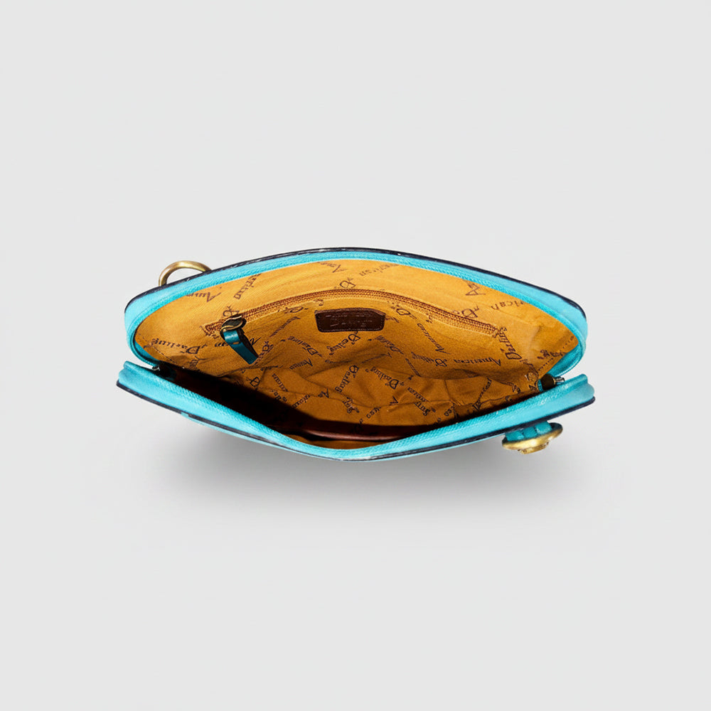 ADBG1136 American Darling Hand Tooled Floral Leather Crossbody Bag