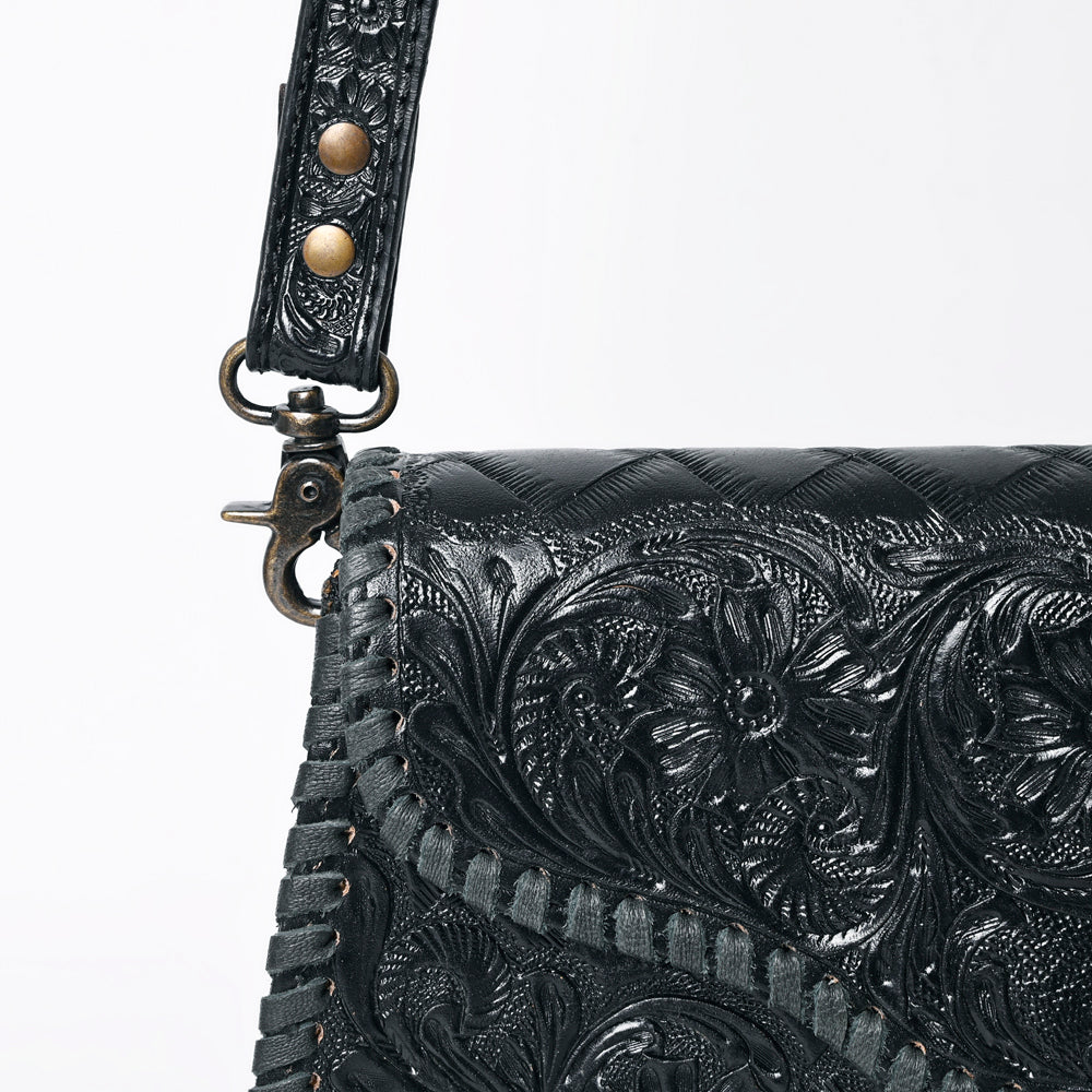 ADBG1137 American Darling Hand Tooled Floral Leather Clutch & Crossbody Purse