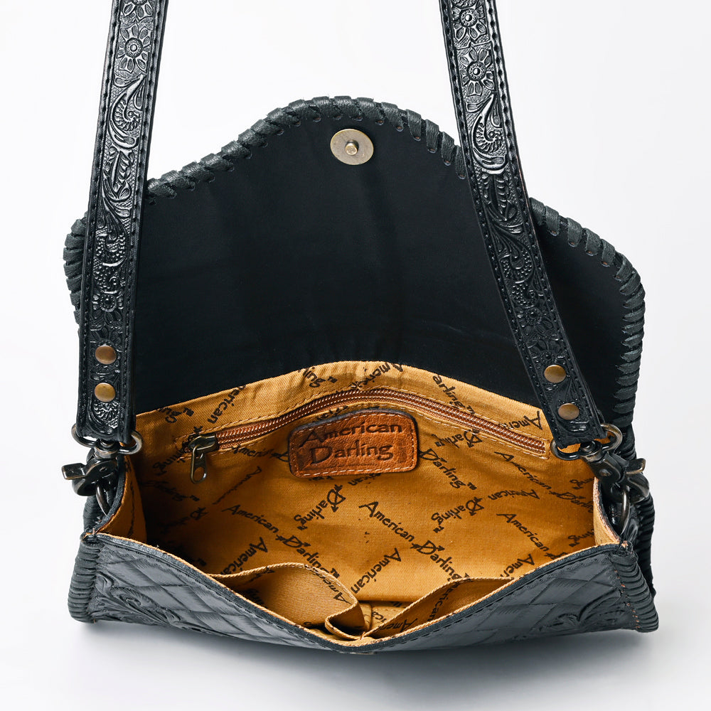 ADBG1137 American Darling Hand Tooled Floral Leather Clutch & Crossbody Purse