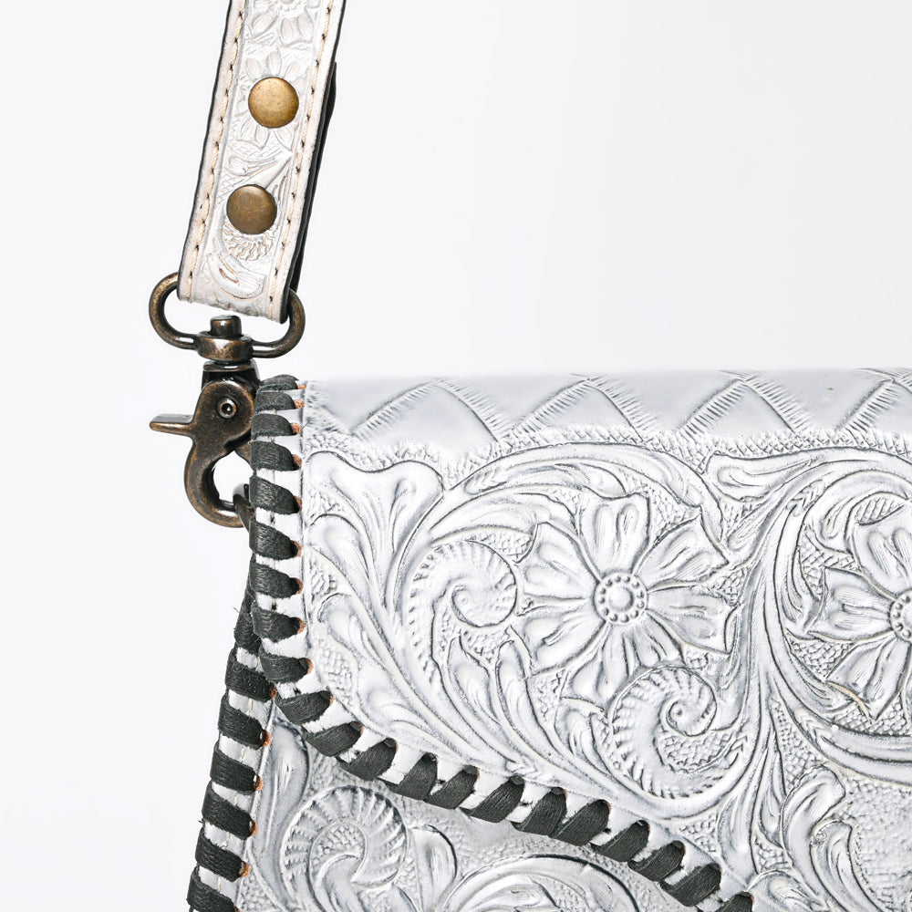 ADBG1137 American Darling Hand Tooled Floral Leather Clutch & Crossbody Purse