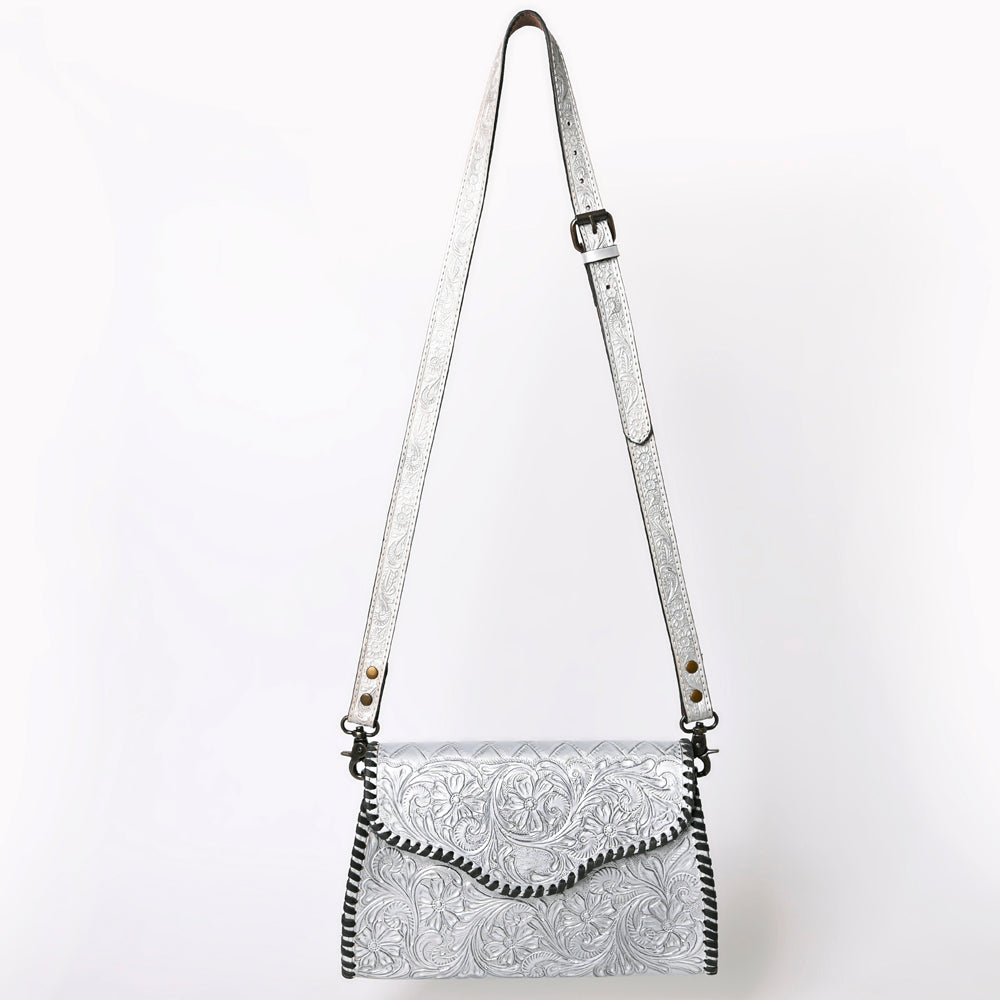 ADBG1137 American Darling Hand Tooled Floral Leather Clutch & Crossbody Purse