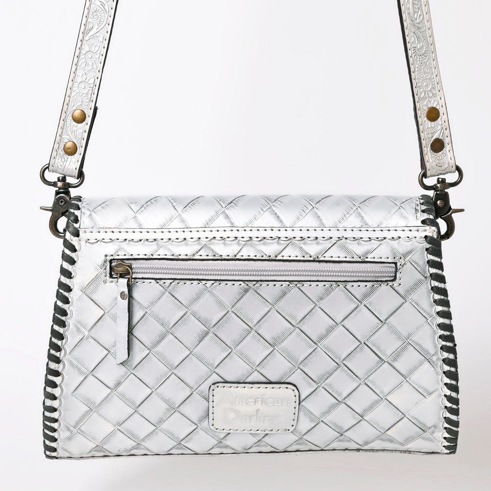 ADBG1137 American Darling Hand Tooled Floral Leather Clutch & Crossbody Purse