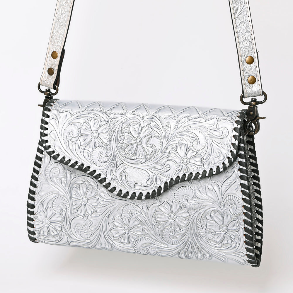 ADBG1137 American Darling Hand Tooled Floral Leather Clutch & Crossbody Purse