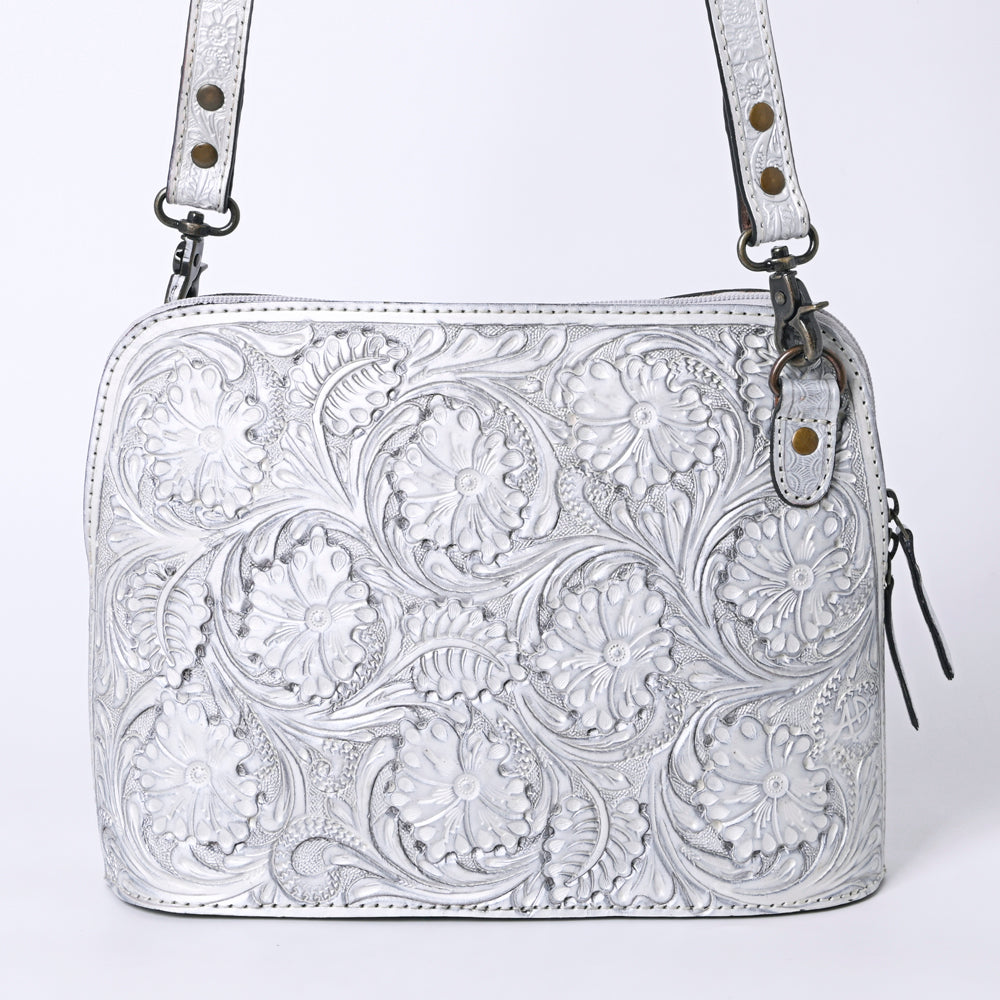 ADBG1138 American Darling Hand Tooled Floral Leather Crossbody Bag Western Purse