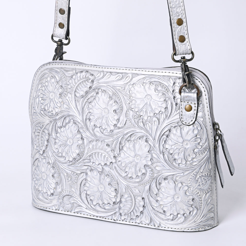 ADBG1138 American Darling Hand Tooled Floral Leather Crossbody Bag Western Purse