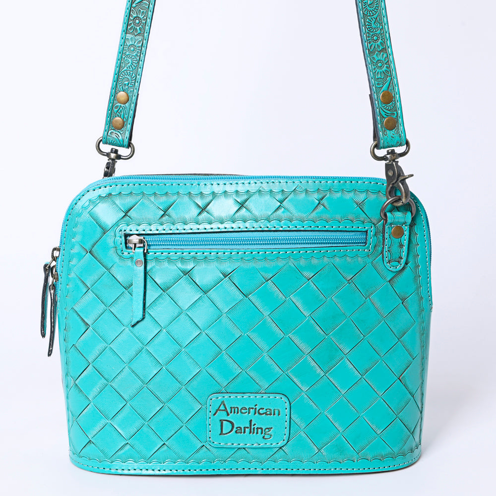 ADBG1138 American Darling Hand Tooled Floral Leather Crossbody Bag Western Purse