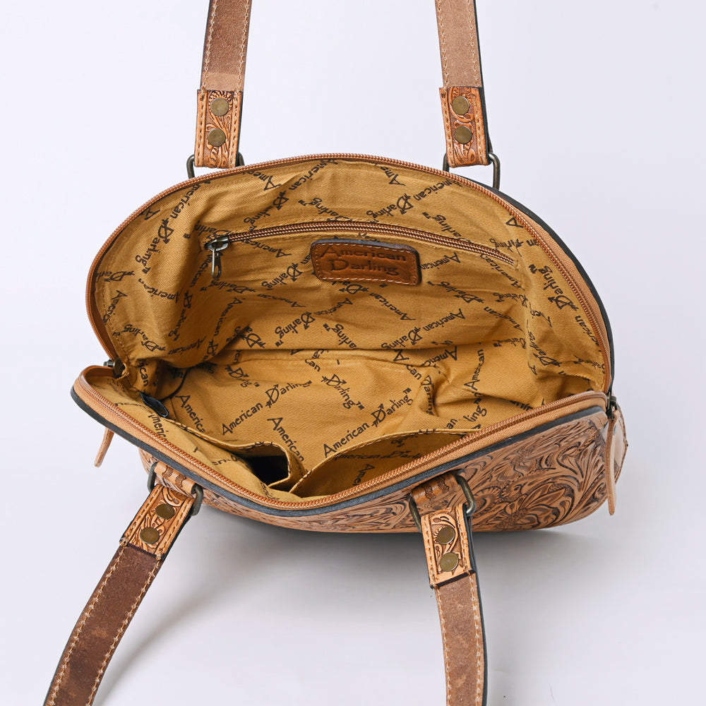 ADBG1139 American Darling Hand Tooled Floral Leather Tote Bag Western Purse