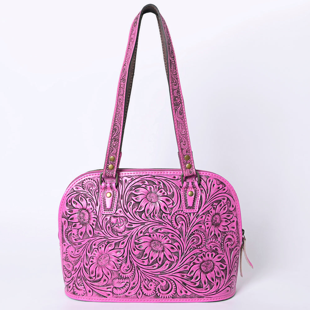 ADBG1139 American Darling Pink Hand Tooled Floral Leather Tote Bag Western Purse