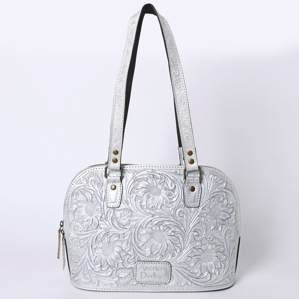 ADBG1139 American Darling Hand Tooled Floral Leather Tote Bag Western Purse