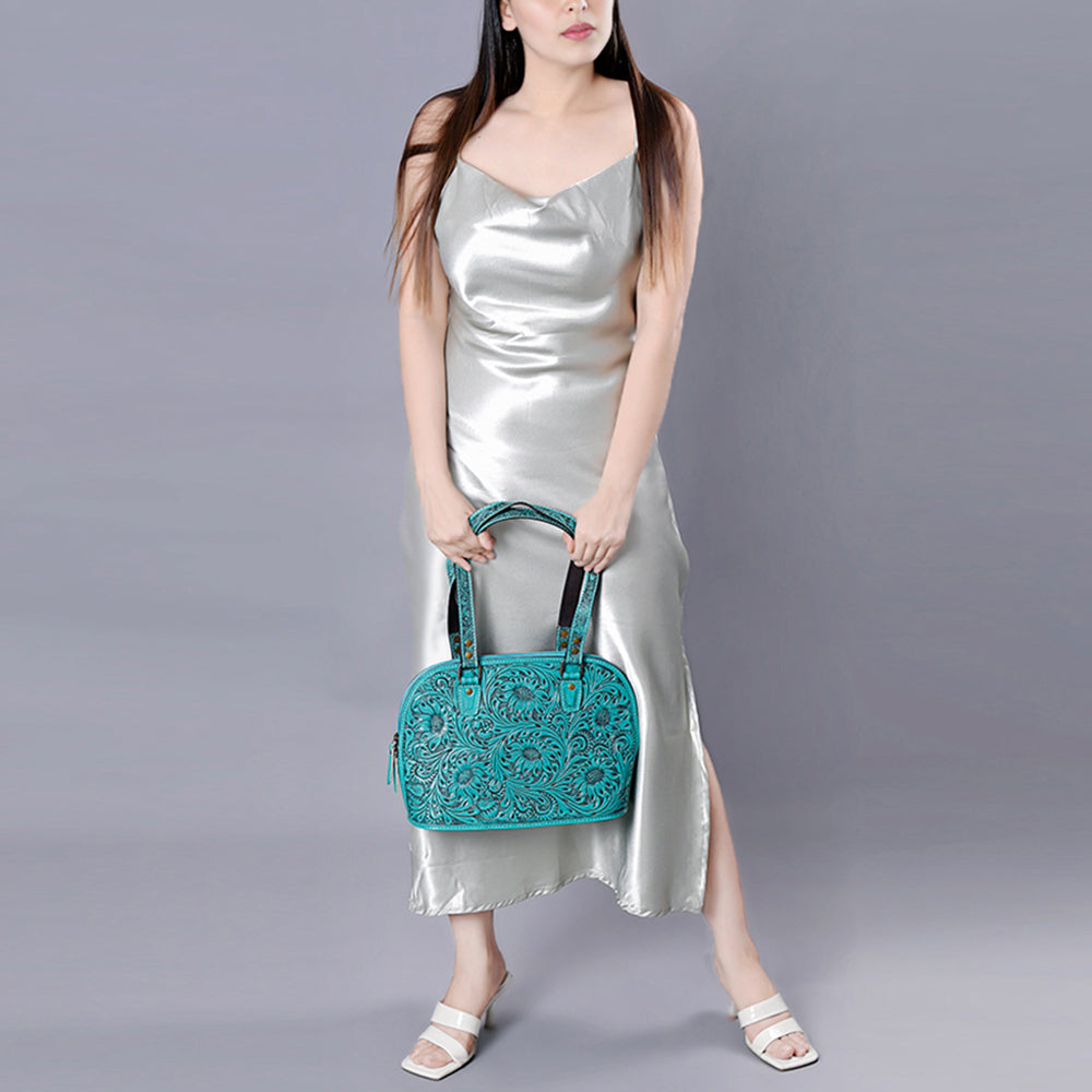 ADBG1139 American Darling Hand Tooled Floral Leather Tote Bag Western Purse