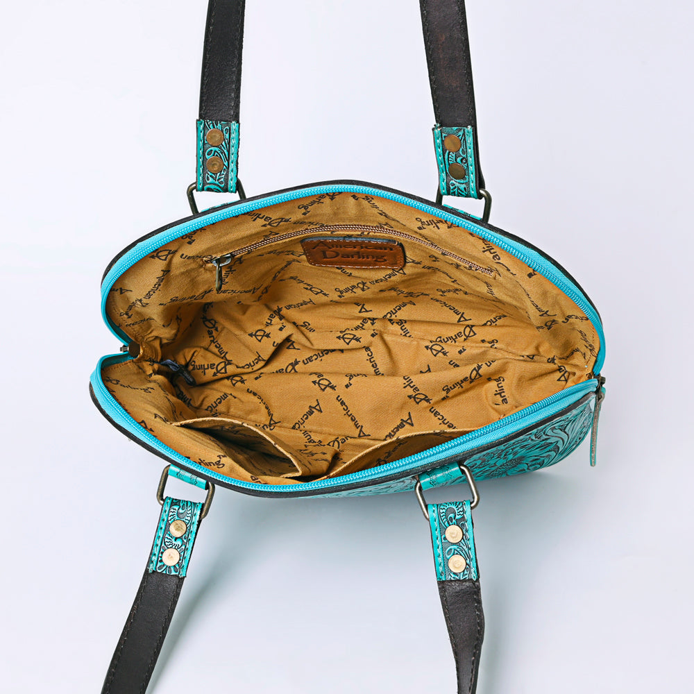 ADBG1139 American Darling Hand Tooled Floral Leather Tote Bag Western Purse