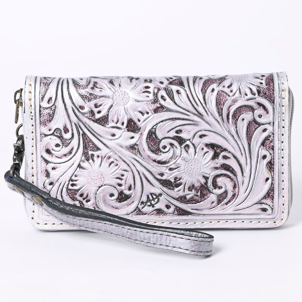 ADBG1140 American Darling Hand-Tooled Western Leather Clutch Bag - Genuine Carved Artisan Womens Wristlet