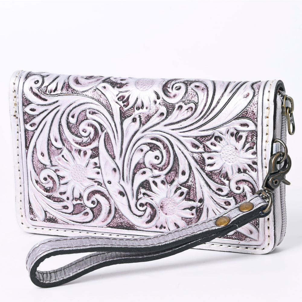ADBG1140 American Darling Hand-Tooled Western Leather Clutch Bag - Genuine Carved Artisan Womens Wristlet