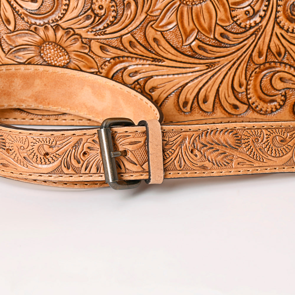 ADBG1141 American Darling Artisan Floral Tooled Leather Tote Bag with Long Handles and Strap