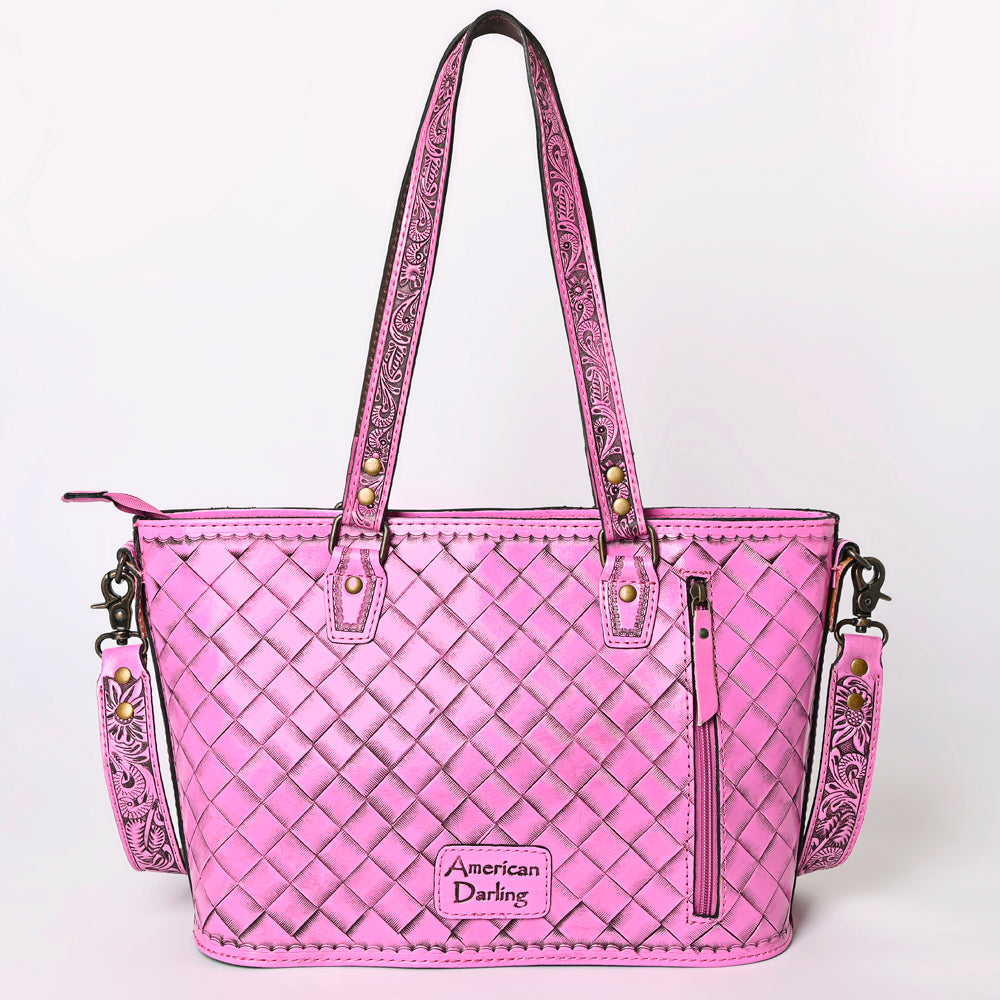 ADBG1141 American Darling Pink Hand Tooled Leather Tote | Western Floral Purse