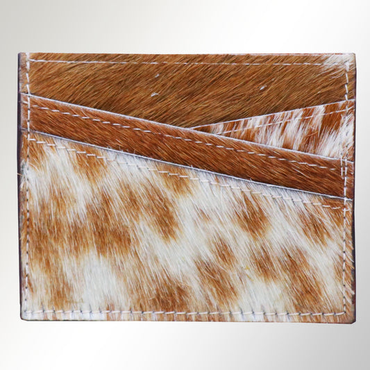 ADCCM102 Hair-On Cowhide Leather Card Holder - Western Slim Wallet
