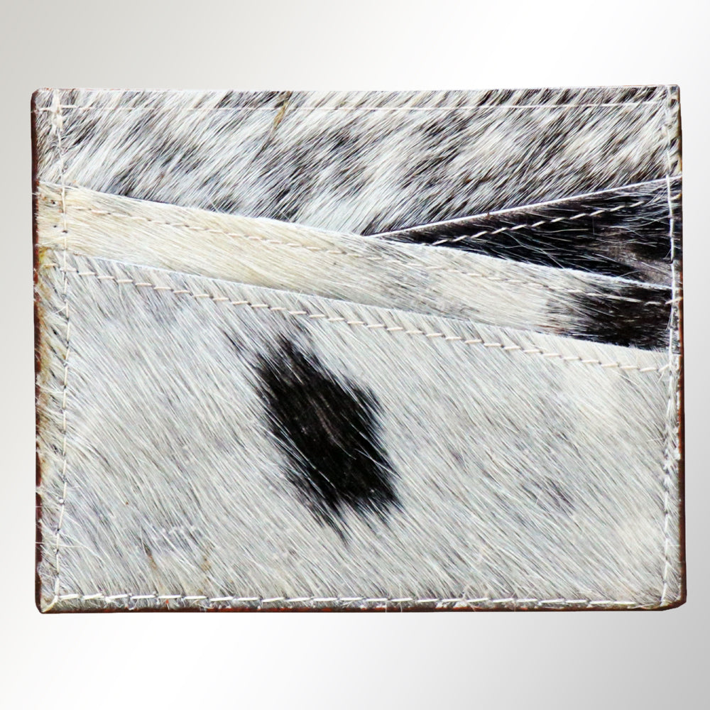 ADCCM102 Hair-On Cowhide Leather Card Holder - Western Slim Wallet