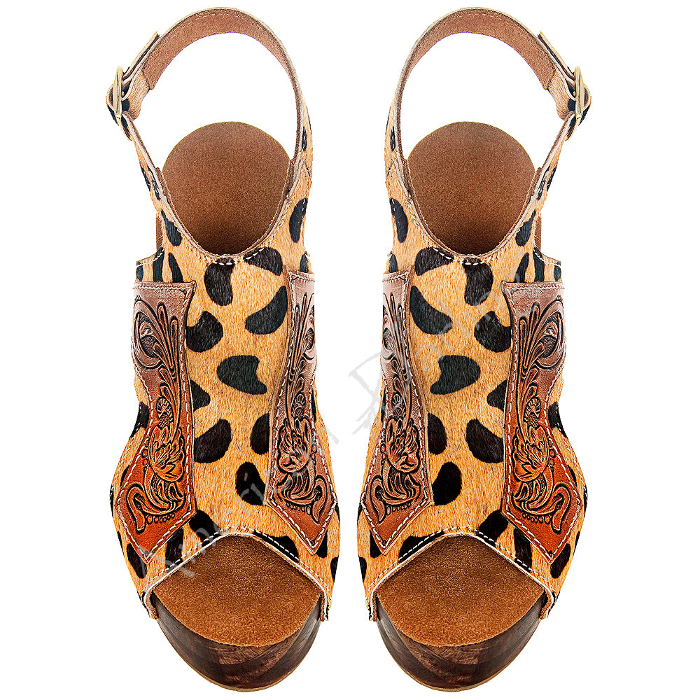 ADFT108 carved genuine leather sandal footwear flip flop