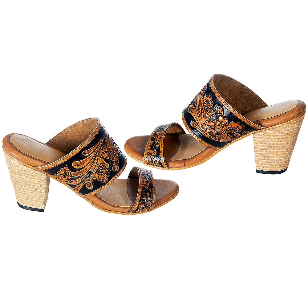 ADFT111 carved genuine leather sandal footwear flip flop