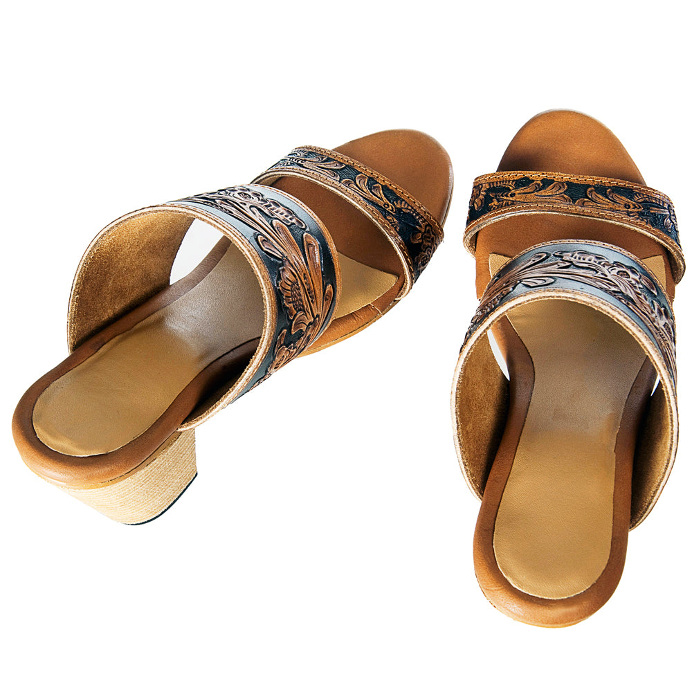 ADFT111 carved genuine leather sandal footwear flip flop