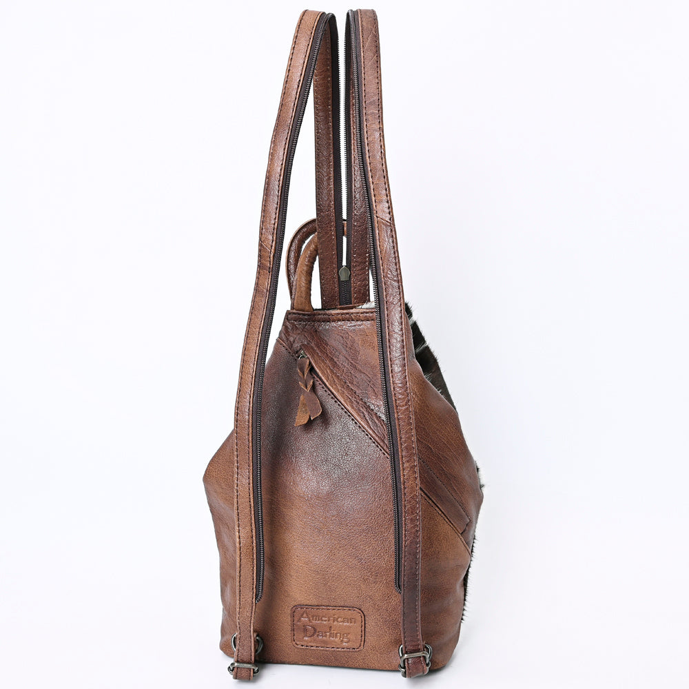 ADBG996 Hair-On Cowhide Leather Western Backpack with Adjustable Straps American Darling Clara