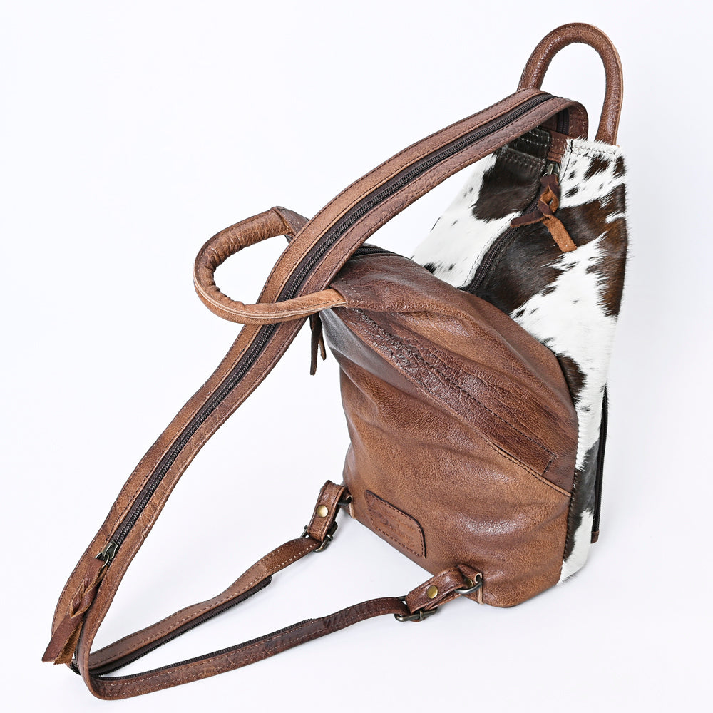 ADBG996 Hair-On Cowhide Leather Western Backpack with Adjustable Straps American Darling Clara