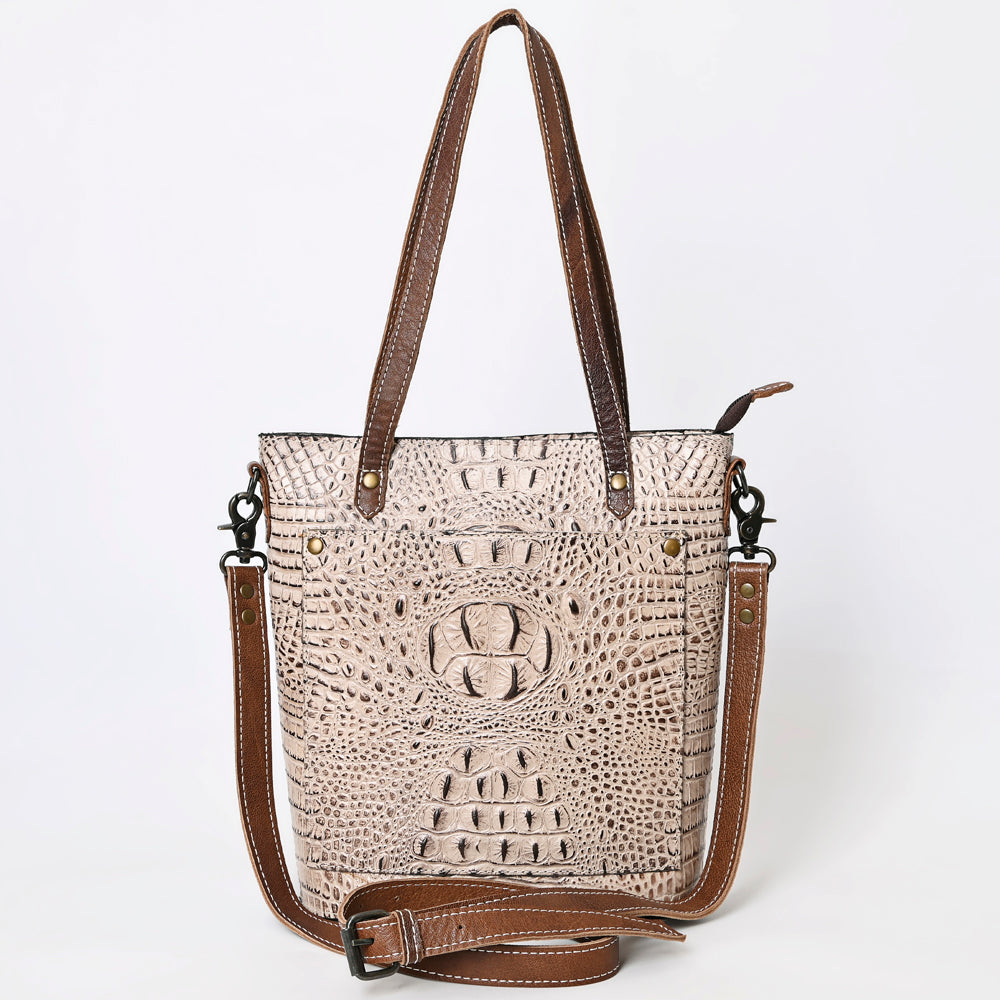 ADBG969 American Darling Exotic Embossed Leather Crossbody Vertical Tote Bag