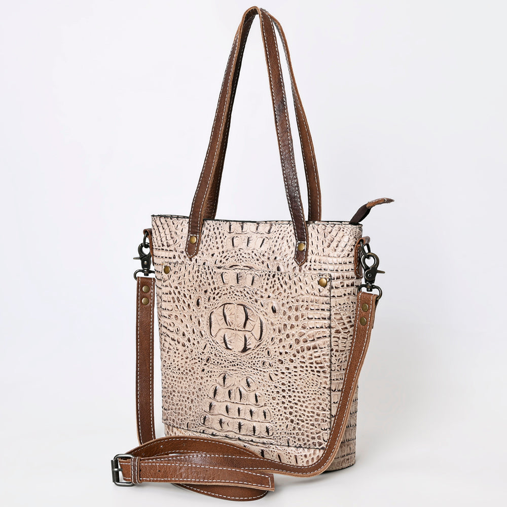 ADBG969 American Darling Exotic Embossed Leather Crossbody Vertical Tote Bag