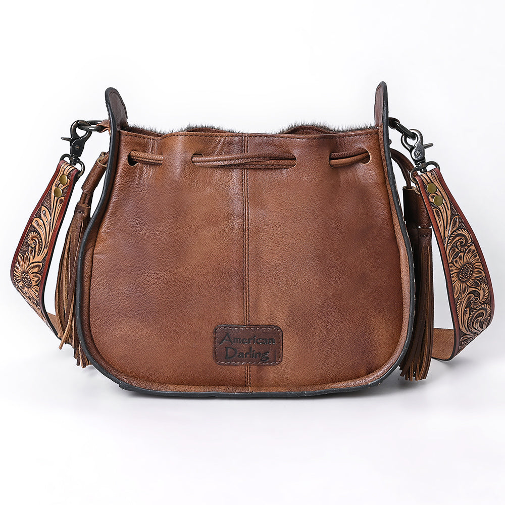 ADBG1144 American Darling Hair-On Cowhide & Tooled Leather Hobo Bag | Western Purse