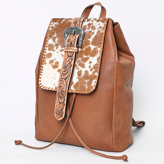 ADBG1145 American Darling Western Cowhide Backpack | Tooled Leather Strap Bag