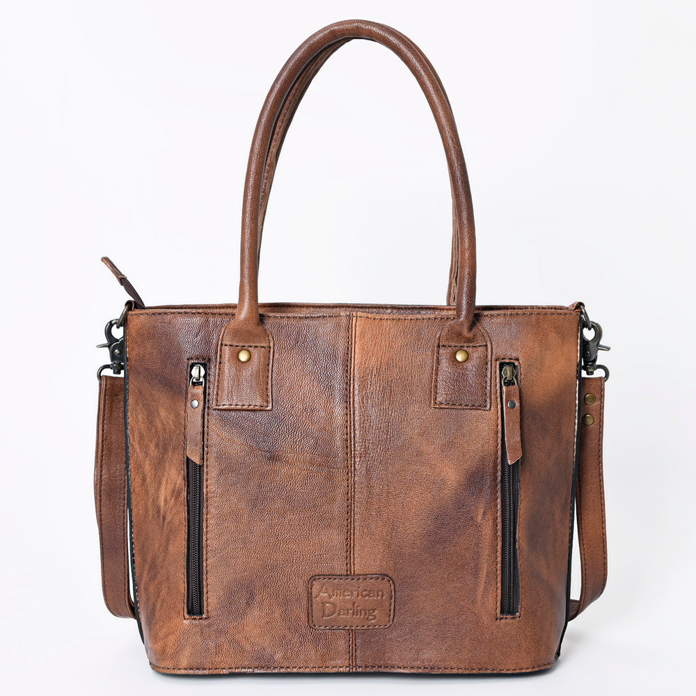 ADBG1147 American Darling Hand Tooled Leather Tote | Western Floral Carved Purse