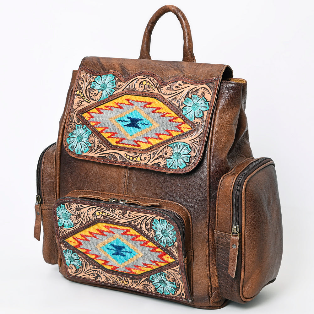 ADBG1150 American Darling Saddle Blanket & Tooled Leather Backpack | Western Bag