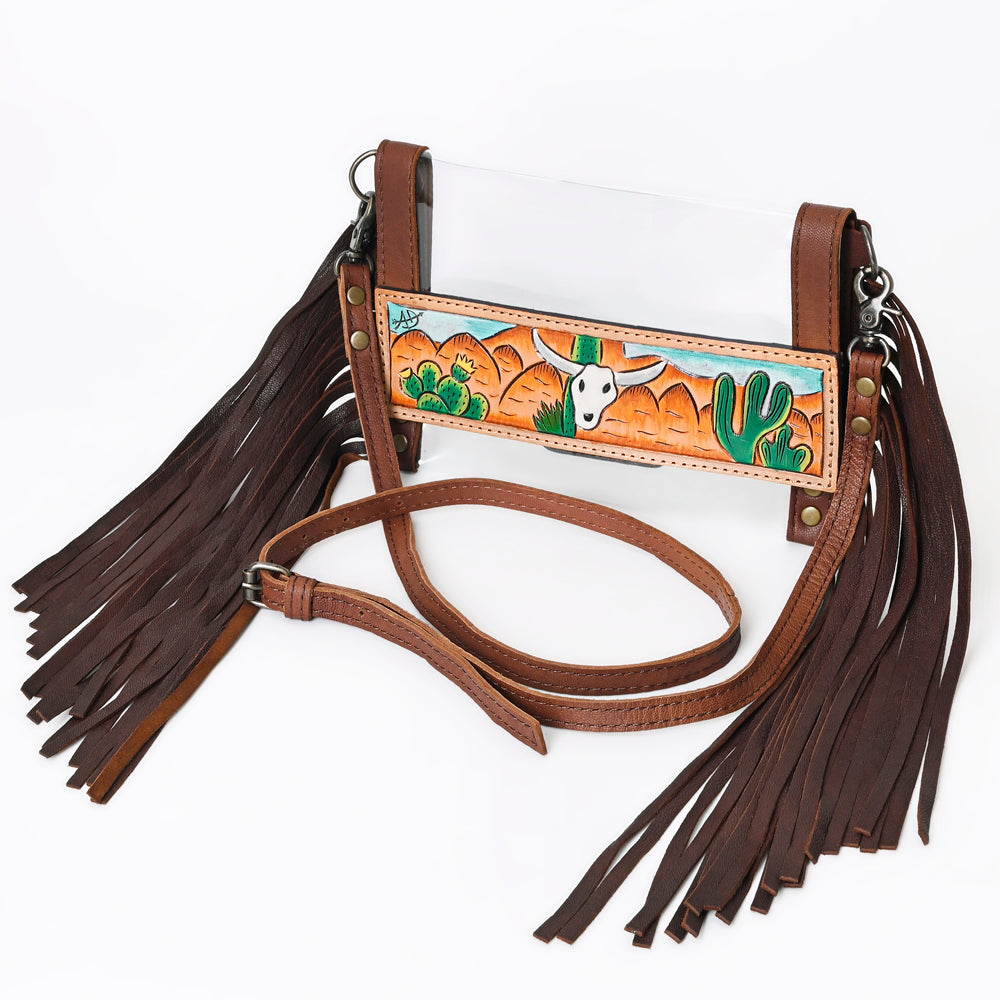 ADBG1152 American Darling Hand Painted Clear Bag | Western Fringe Crossbody