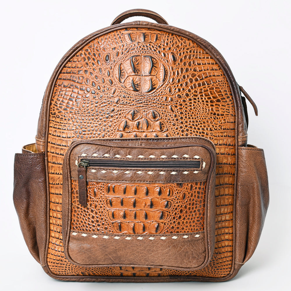 ADBG1154 American Darling Crocodile Embossed Leather Backpack | Western Travel Bag
