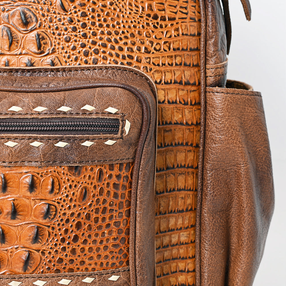 ADBG1154 American Darling Crocodile Embossed Leather Backpack | Western Travel Bag