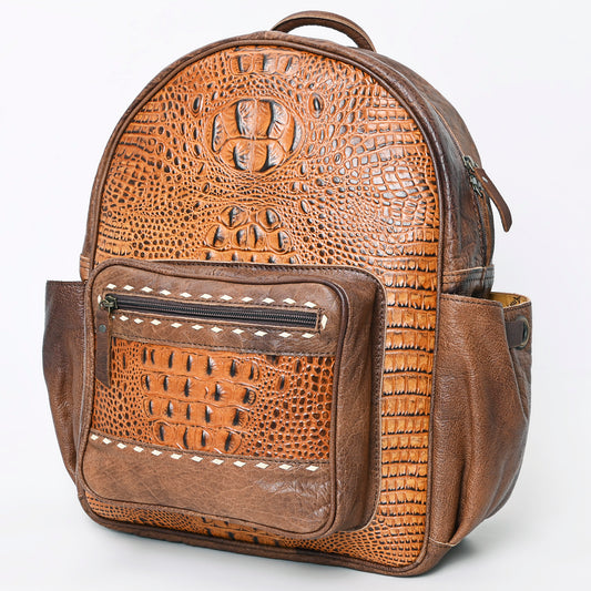 ADBG1154 American Darling Crocodile Embossed Leather Backpack | Western Travel Bag