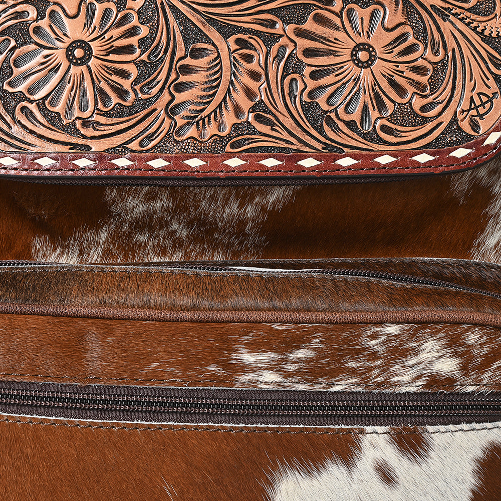 ADBG1157 American Darling Cowhide & Tooled Leather Backpack | Western Travel Bag