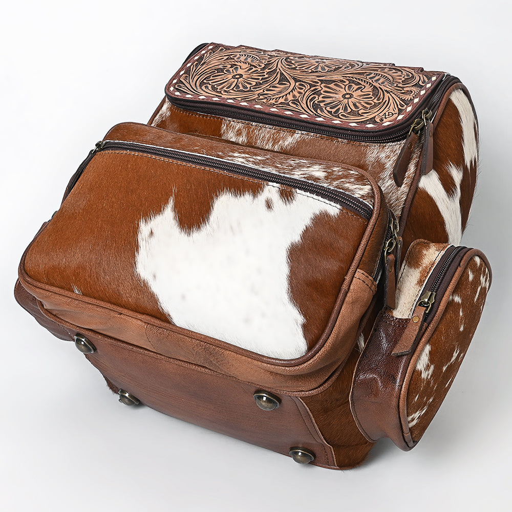 ADBG1157 American Darling Cowhide & Tooled Leather Backpack | Western Travel Bag